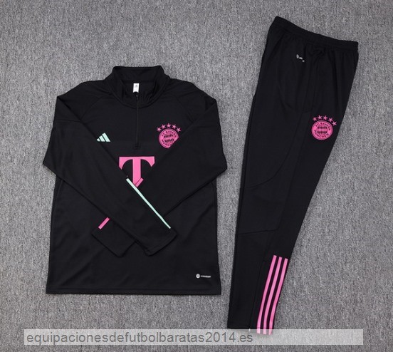 Nuevo Conjunto Completo Sudadera Entrenamiento Niños Bayern Munich 23/24 Negro I Purpura Baratas